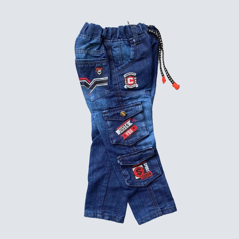 Celana Anak Laki-Laki Jeans Cargo Denim Biru 4-13 Tahun - Celana Panjang Fashion Lebaran 0
