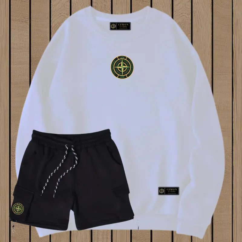 Paket Bundling Sweater Crewneck Pria Wanita Terbaru Murah Tebal Dan Celana Cargo Flecee Polos Distro Unisex Hitam Kasual Polos Distro Stellan Kece Kekinian Top Lokal Bandung 2024 Keren Casual Katun Panjang Cowok Setelan Oversize setelan  skena Dewasa 1