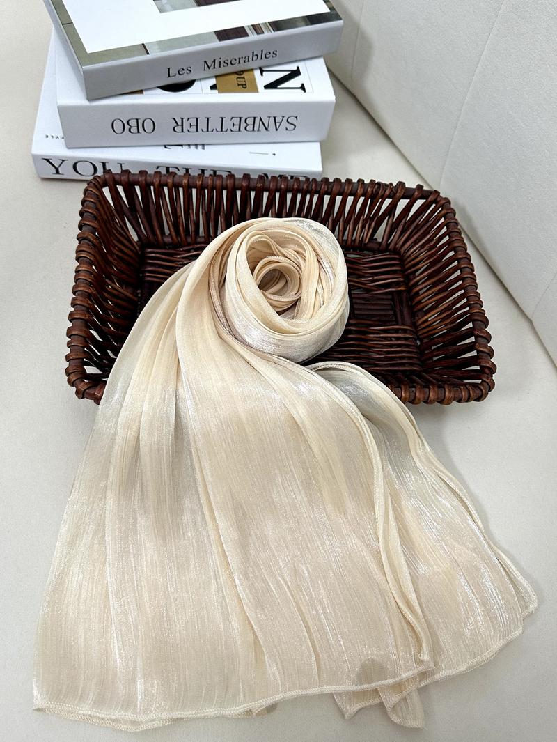 Product Introduction of #CL62  Shiny Mesh chiffon hijab, jana,watercolor,hijab, Muslim Headscarf Arab Casual Head Wrap Sunscreen Shawl Suitable For Daily Use,Exquisite, elegant and fashionable 7