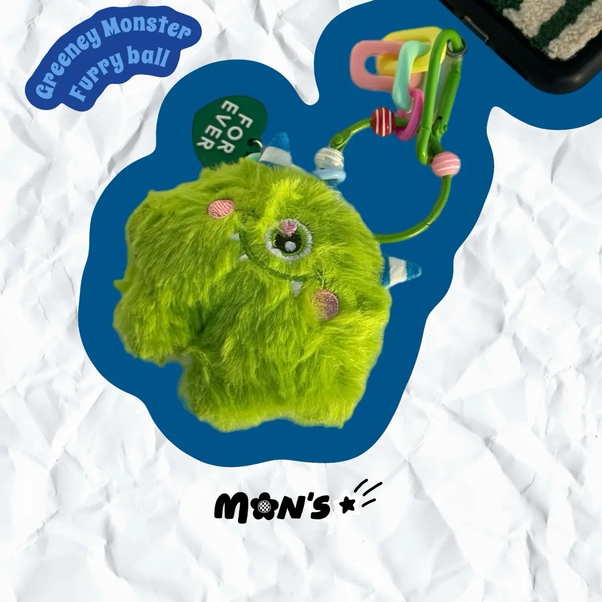 READY STOCK MONSTER FURRY BALL KEYCHAIN GANTUNGAN KUNCI BONEKA BULU LUCU MURAH Ganci Tas