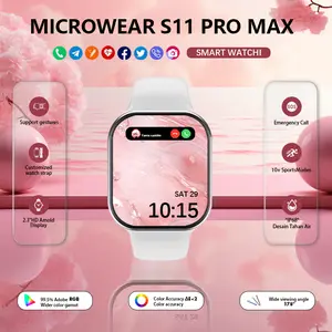 Smart Watch 11 Pro Max  10 Pro Max  Original Pria Wanita - Pengisian Nirkabel Layar AMOLED 2.2" NFC GPS Tahan Air Panggilan Bluetooth Gratis Wallpaper