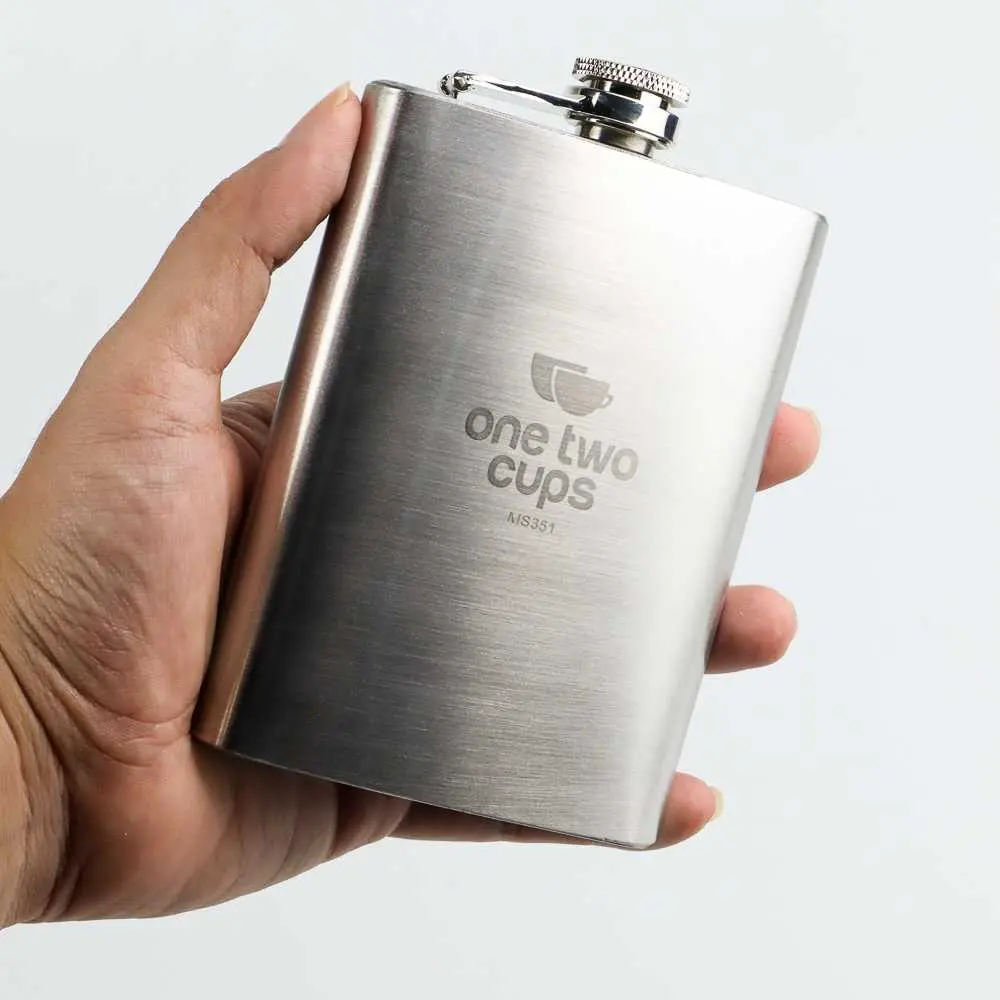 Botol Minuman Wine Bir Flask Hip Square Shape Portable Stainless Steel Besi 8oz