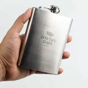 Botol Minuman Wine Bir Flask Hip Square Shape Portable Stainless Steel Besi 8oz