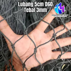 Jaring Futsal D60 4Inch dengan Lubang 5cm dan Ketebalan 3mm dari Polyethylene Berkualitas - Ball, Outdoor, Olahraga, Bola