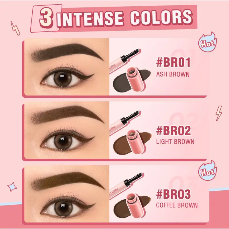 PINKFLASH Eyebrow Pencil Tahan air  Pomade Cream Tahan lama Smudgeproof Quick-drying Shaping COD BPOM 5
