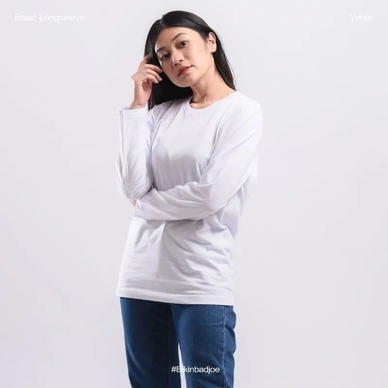 Kaos Lengan Panjang Baju Polos Semi 30S Cotton Combed Lengan Panjang Premium - KAOS O-NECK PRIA WANITA - BAJU POLOS UNISEX 3