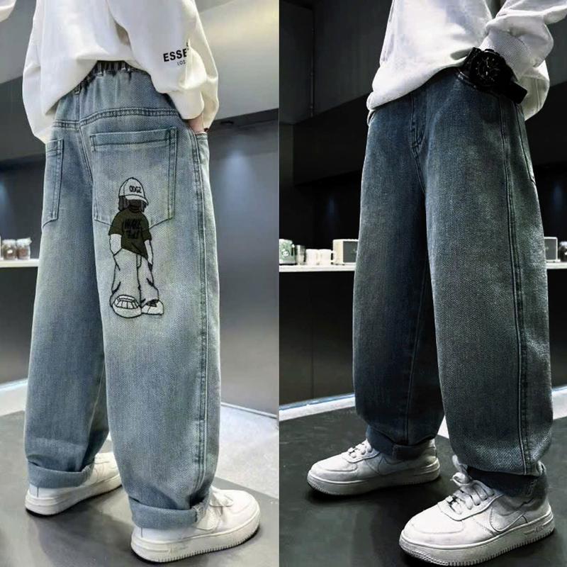 [M 5505 ] Quần Jeans size 15-63KG, phom becghi, thêu  Boy Năng Động Cho Bé Trai - Chất Liệu Jean Đứng Fom