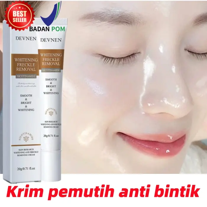 DEVNEN Krim Pemutih Wajah Glowing Cepat Untuk Light Spots Flek Hitam Brighten Skin 20gr Krim Glowing Cepat 【COD】 Memutihkan Mencerahkan Kuning Perawatan 3