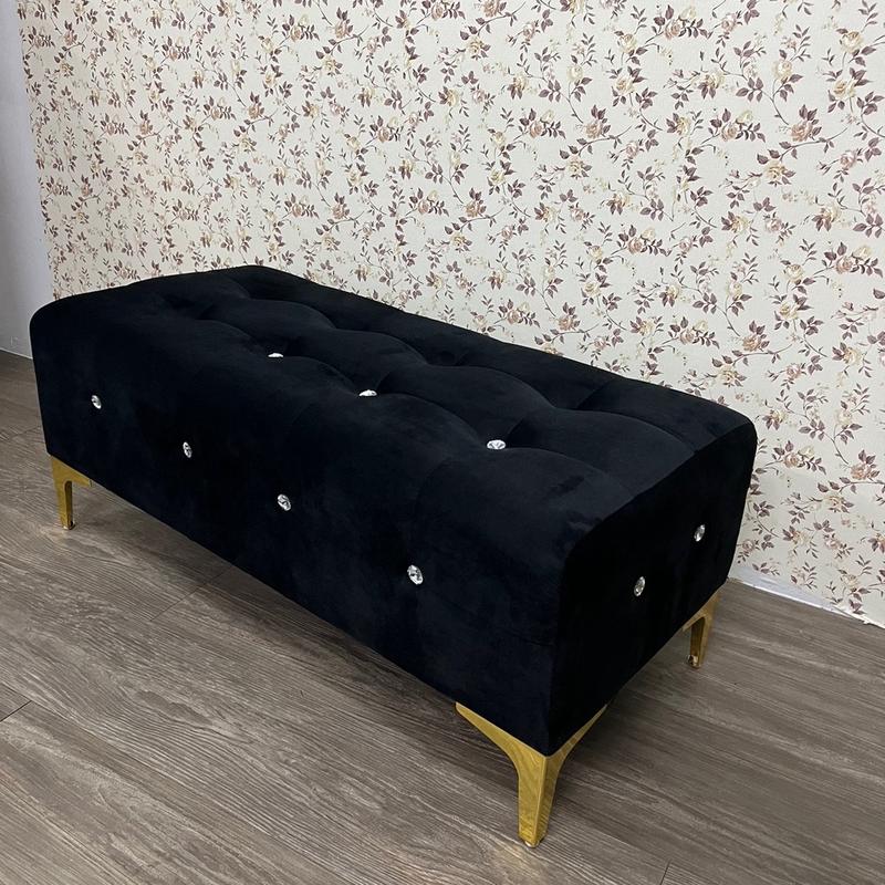cmk velvet long stool ottoman sofa gold leg+1pillow bench chair ...