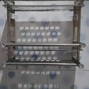 Rak Handuk Gantungan Dinding Stainless Steel Rak Dinding Rak Bumbu Dapur Stainless Steel Rak Handuk Rak Serbaguna panjang 40cm Rak Kamar Mandi Dinding Stenlies Steel Rak Sabun Kamar Mandi