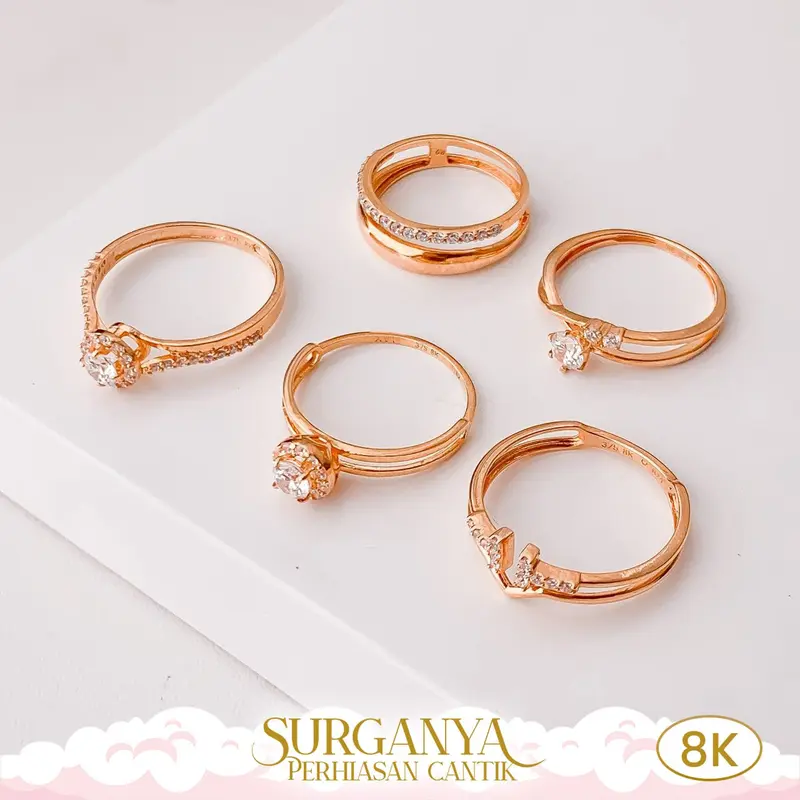 Macan Gold Kadar Muda 8K Cincin AYU Model Bassic Variasi Solitaire 0