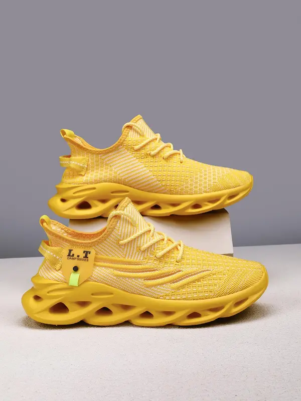 Hollow Out Mens Sneakers for Gift, Men's Lace Up Sneakers, Low Top Sneakers 2024, Casual Outdoor Sports Running Shoes, Non-slip Chunky Sneakers 6