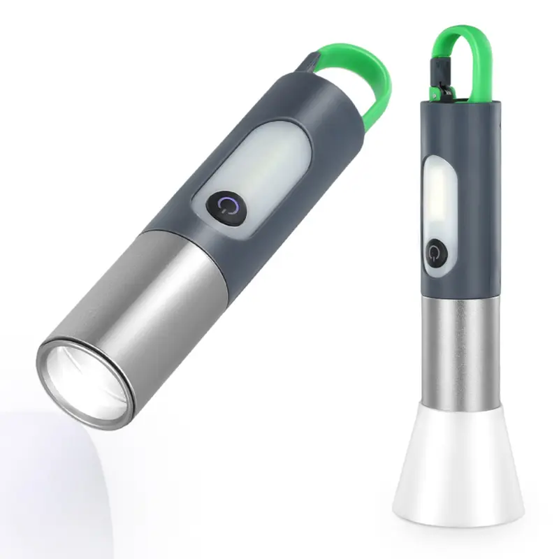 Đèn LED chiếu sáng Cầm Tay Siêu Sáng, Đèn pin Có Thể Sạc Lại 2 trong 1, 1000 Lumen, 4 chế độ ánh sáng, Nguồn sáng kép, Thu phóng vô hạn, Thích hợp để cắm trại, Đi xe đạp khẩn cấp, Câu cá, Đi bộ đường dài, Khám phá hang động 8