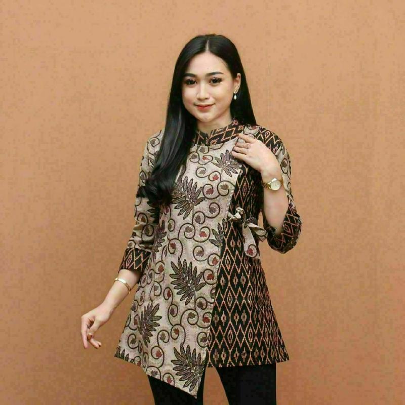 Atasan Batik Couple Blus dan Hem Pria Best Seller Kain Katun (Motif Ukel Sopal) Batik Blouse Baju Seragam Pasangan Sarimbit Keluarga 4