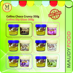 Paket Mix Isi 2 - Collins Choco Crunchy 350g + Dip Glaze 300g - Selai Cokelat Strawberry Greentea - Pilihan Smart Choice untuk Kue dan Snack