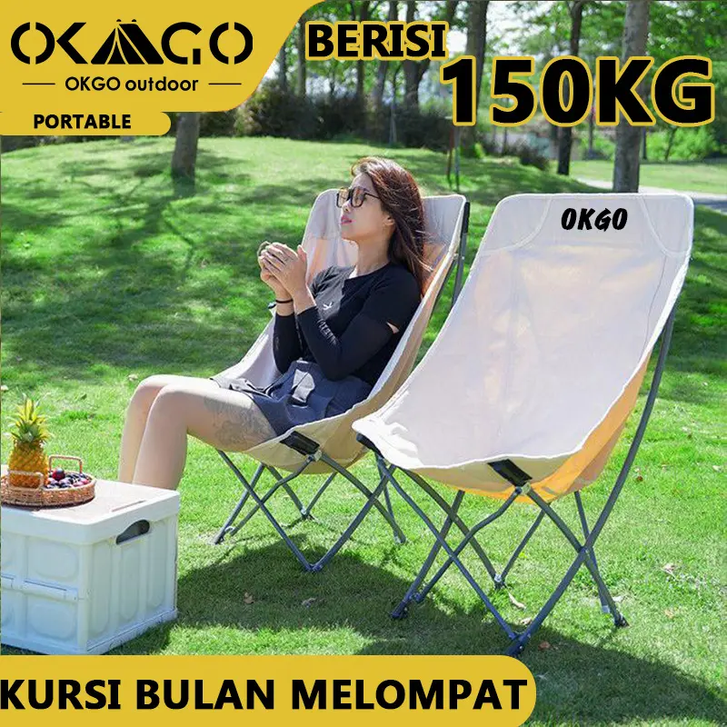 OKGO  Kursi Lipat Outdoor Kursi Camping Bulat Balutannya Lebih Kuat Dan Lebar 63cm Camping