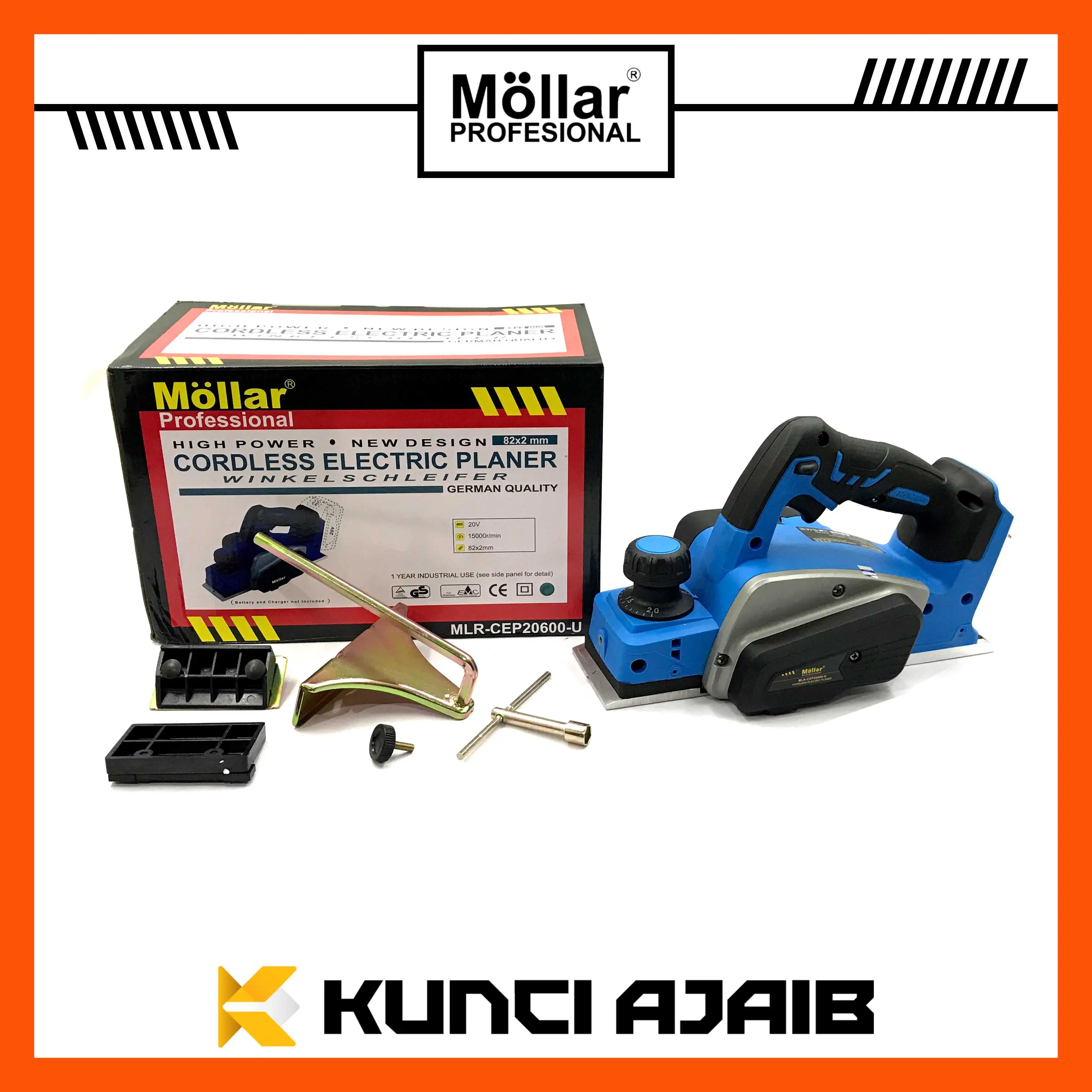 MOLLAR CEP20600-U Cordless Planer 20V - Mesin Serut Kayu Sugu Ketam Pasah Planner Wood
