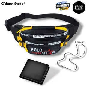 PAKET 3IN1 PS- TAS WAISBAG PRIA WANITA DOMPET KULIT KALUNG TITANIUM BURUAN DI CO SEBELUM KEHABISAN!