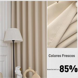 【Material de Algodón Mili】137CM*230CM Cortina de Color Sólido Cortina para el Hogar Textura Fina Doble Efecto de Bloqueo de Luz y Aislamiento Térmico Variedad de Colores Disponibles