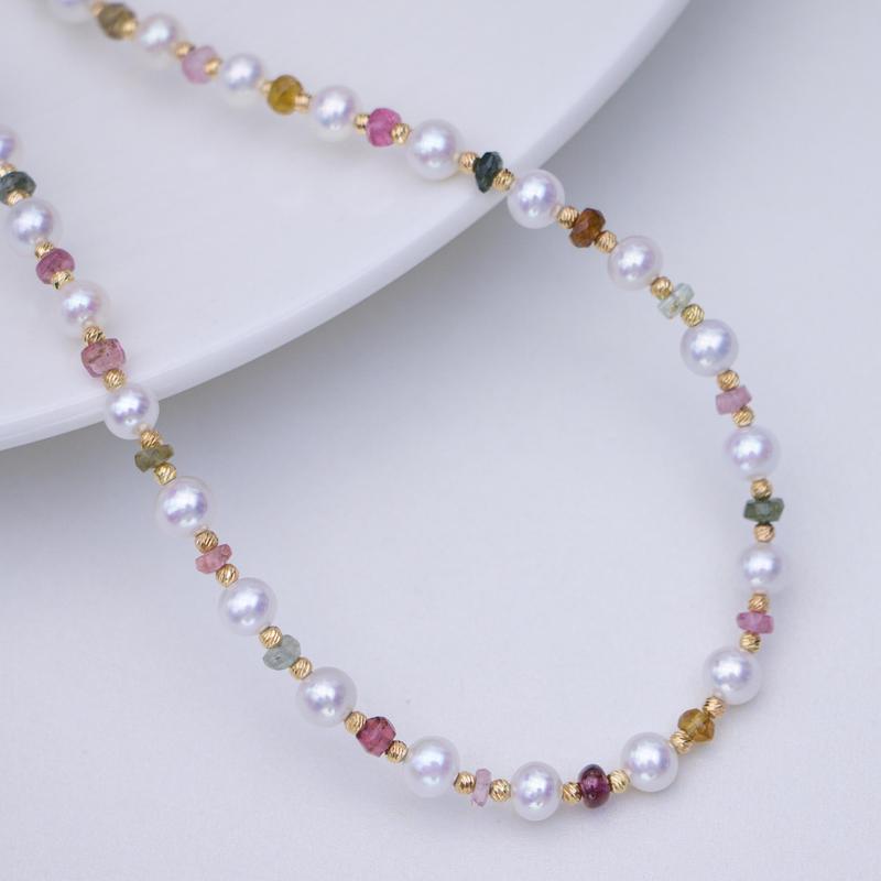 Product Introduction of Shuiyu S925 silver freshwater nuclear free white "rainbow'tourmaline pearl necklace 5-6mm near perfect circle flawless ZH13131 2
