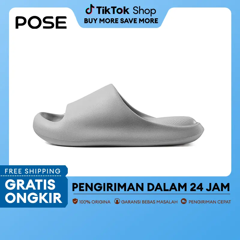【Live Streaming】【Bebas biaya kirim】POSE Cloud Bounce Cat Paw sandal Anti-selip Nyaman Bagian bawah lembut dalam di luar ruangan pria dan wanita pasangan beraneka warna kualitas 2024 musim panas Gaya panas Hitam Putih Shoes Pantai Sendal PS5819W