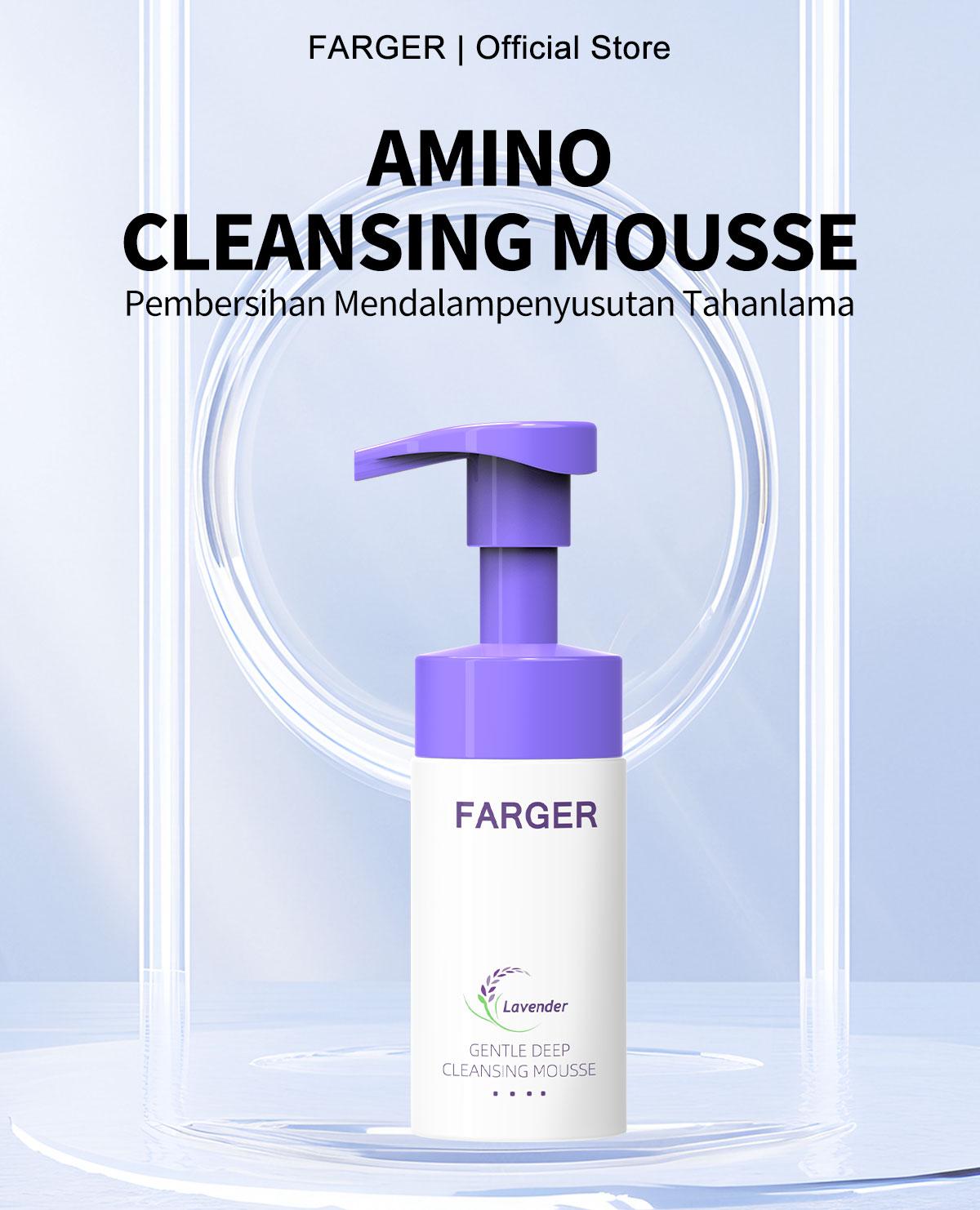 FARGER Mousse Pembersih Wajah Asam Amino 100ml BPOM NA11231201218 Mencerahkan Kulit Mengencangkan Pori-Pori & Menghapus Riasan