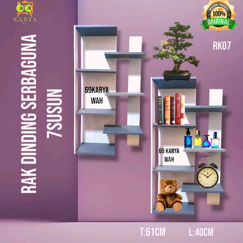 RAK  DINDING MINIMALIS  7 TINGKAT RAK SERBAGUNA MULTIFUNGSI Plastik Portable Ambalan Furniture Estetik MUDAH UNTUK PEMASANGAN  Mainan Anak PakuNYA 3