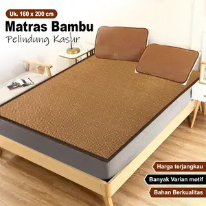 Home Mat Decoration Matras Bambu 160x200cm Premium - Sejuk, Elegan dan Tahan Lama, Pelindung Kasur & Dekorasi Kamar X3B1