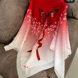 krudung Hr kemerdekaan Segi Empat Jilbab Mewah Kerudung Merah Putih bahan Voal