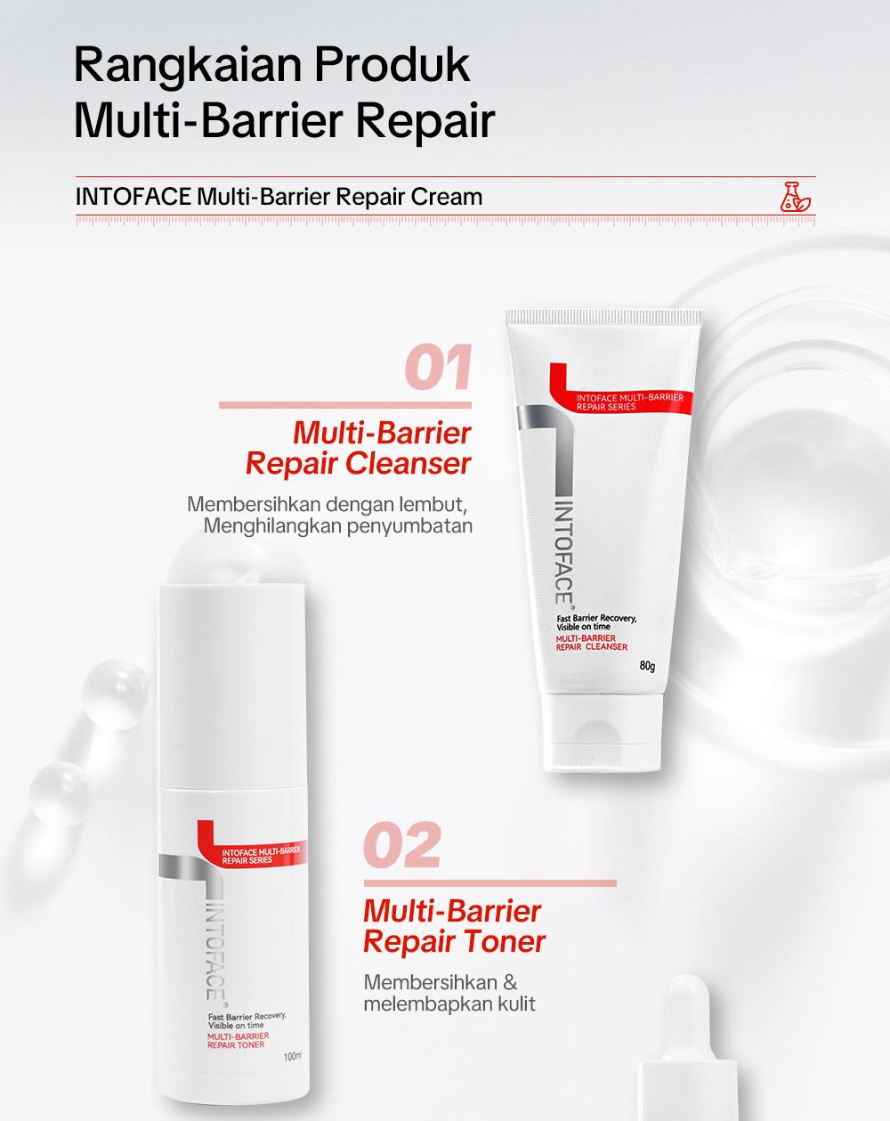 INTOFACE Multi-Barrier Repair Cream｜Atasi Kulit Kering & Sensitif ｜Redakan Kemerahan & Gatal Instan｜Hypoallergenic & 0% Iritasi Wajah Facial