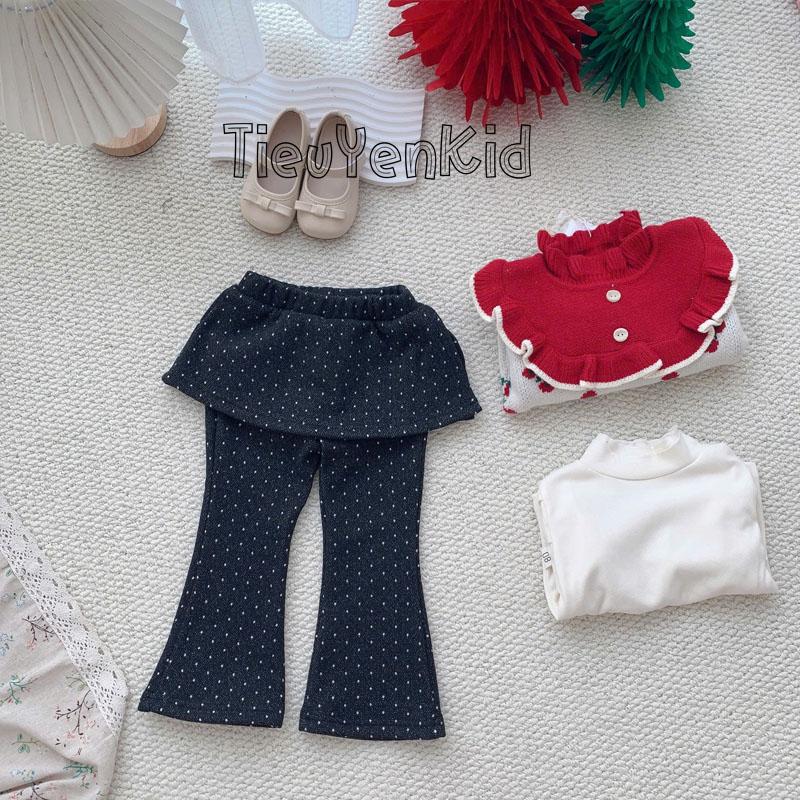 Tiểu Yến KID Q218-Quần nỉ loe bé gái liền váy chất dày co giãn