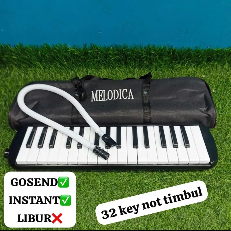 Melodica pianika softcase || pianika melodica alat musik tiup anak alat musik sekolah 32 key / tuts dengan not timbul