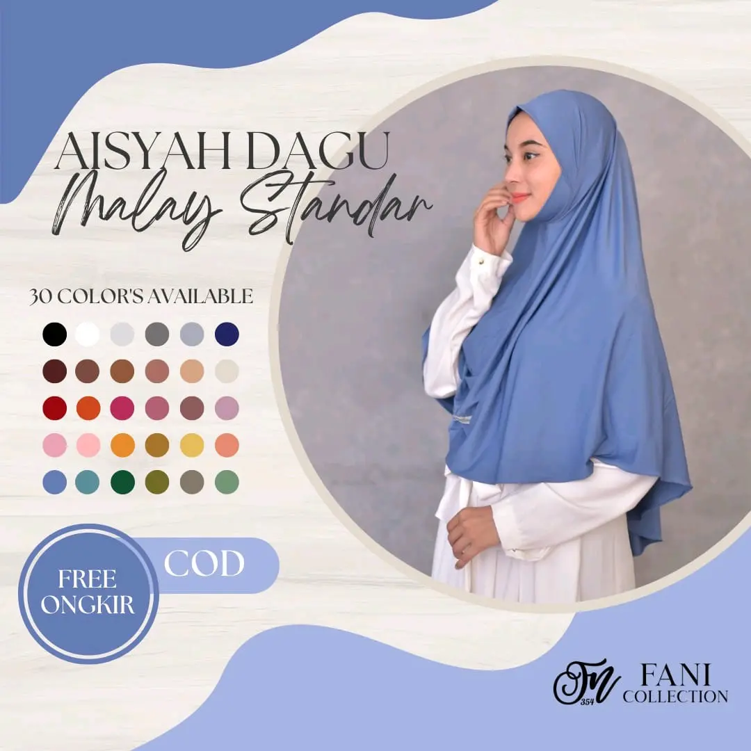Aisyah Jilbab Dagu/Jilbab Dagu Jersey/Jilbab Dagu Jumbo/Jilbab Malaysia/ Oleh-oleh Umroh dan Haji
