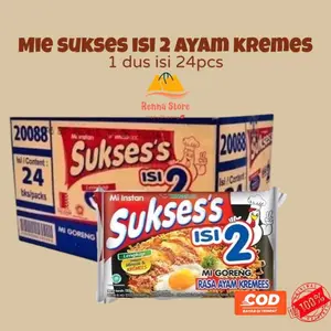 SUKSES isi 2 Mie Goreng & Kuah (1dus isi 24pcs) Instan Food  Kari Soto Mie Noodles Goreng   Kecap Ayam Pedas Bawang