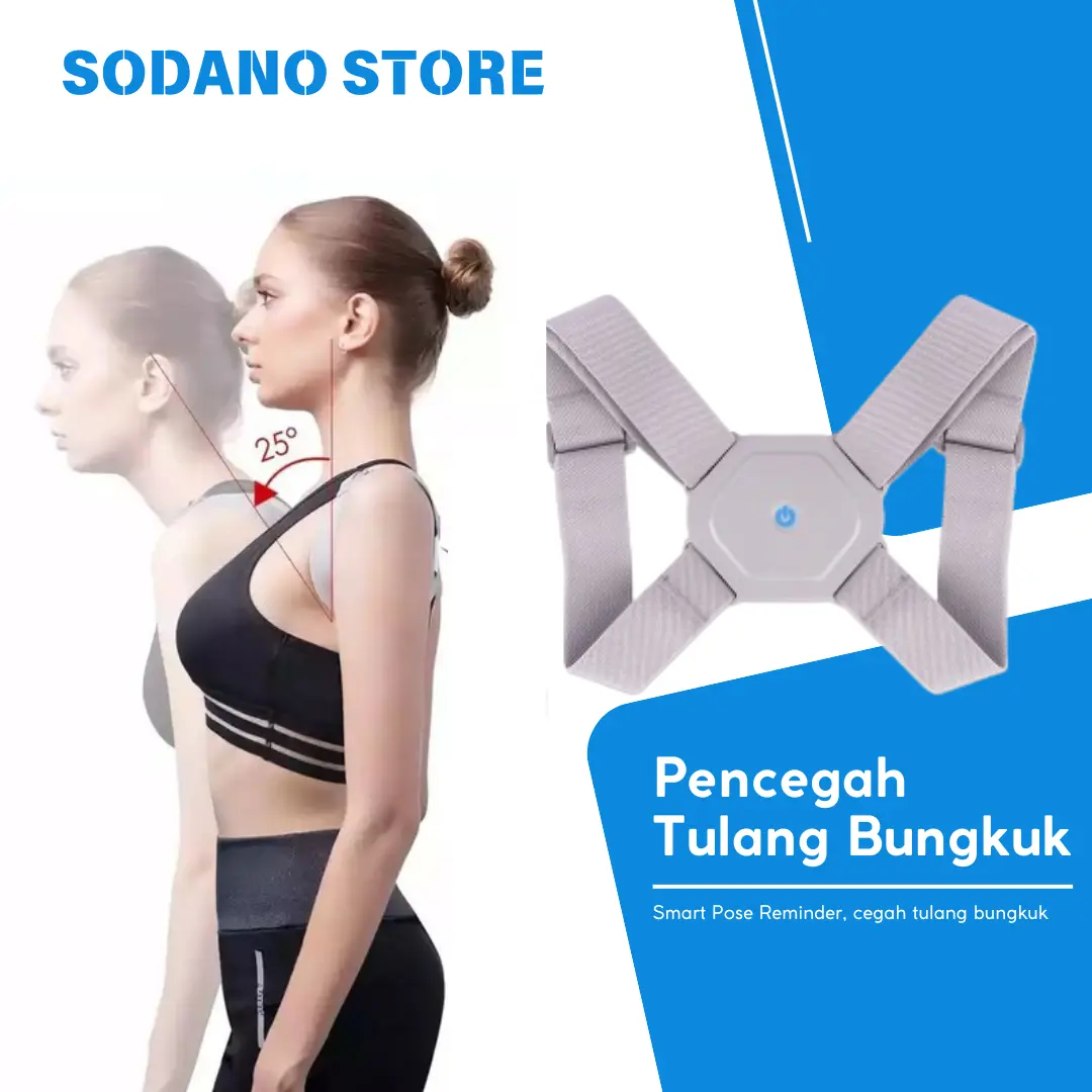 Alat Terapi Postur Penegak Tulang Punggung Pria Wanita Anak Sabuk Punggung Bungkuk Tanpa Operasi Sensor Otomatis Smart Pose Reminder