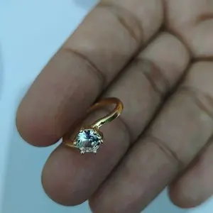 Cincin mata satu bengkok wanita permata perempuan cantik anti luntur anti karat