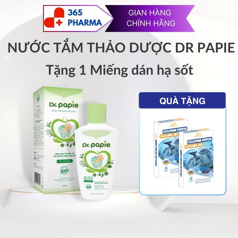 Nước Tắm Thảo Dược Dr Papie Cho Bé 230ml /500ml CHÍNH HÃNG hỗ trợ mẩn rôm, mát da bé
