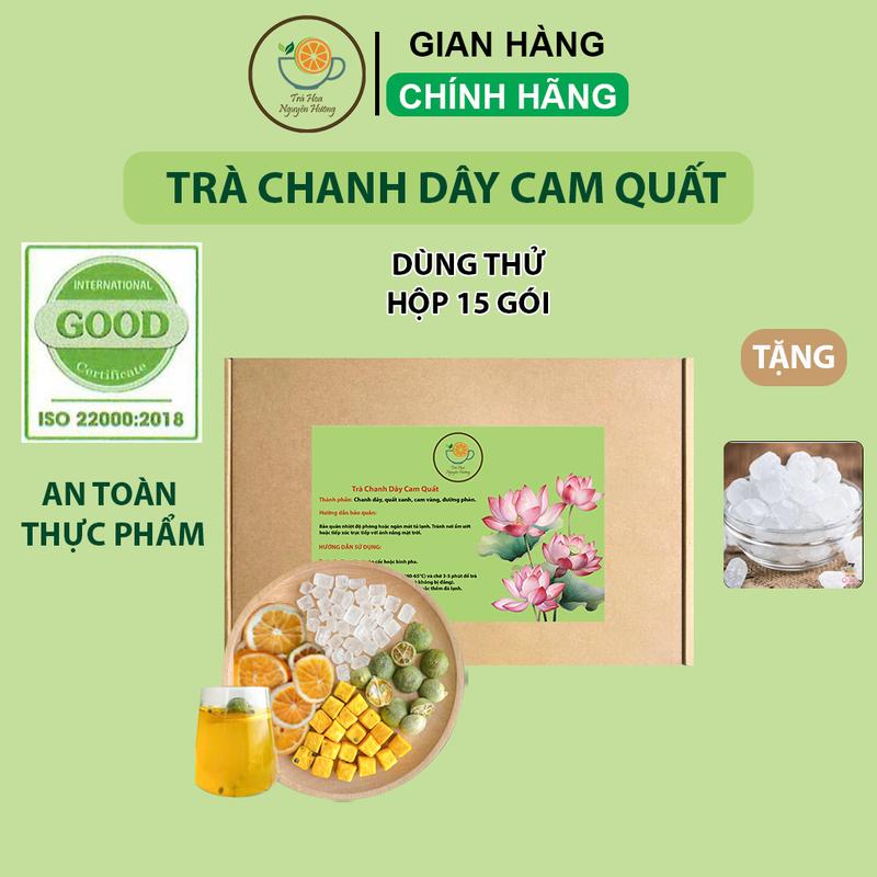 [SET 15 TẶNG 3] Trà Chanh Dây Cam Quất Tặng 20GR Đường Thanh Nhiệt - Trà Hoa Nguyên Hương
