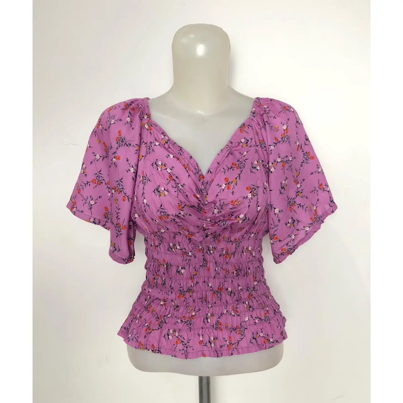 Atasan Zhara Pendek Motif Wanita Top Rayon