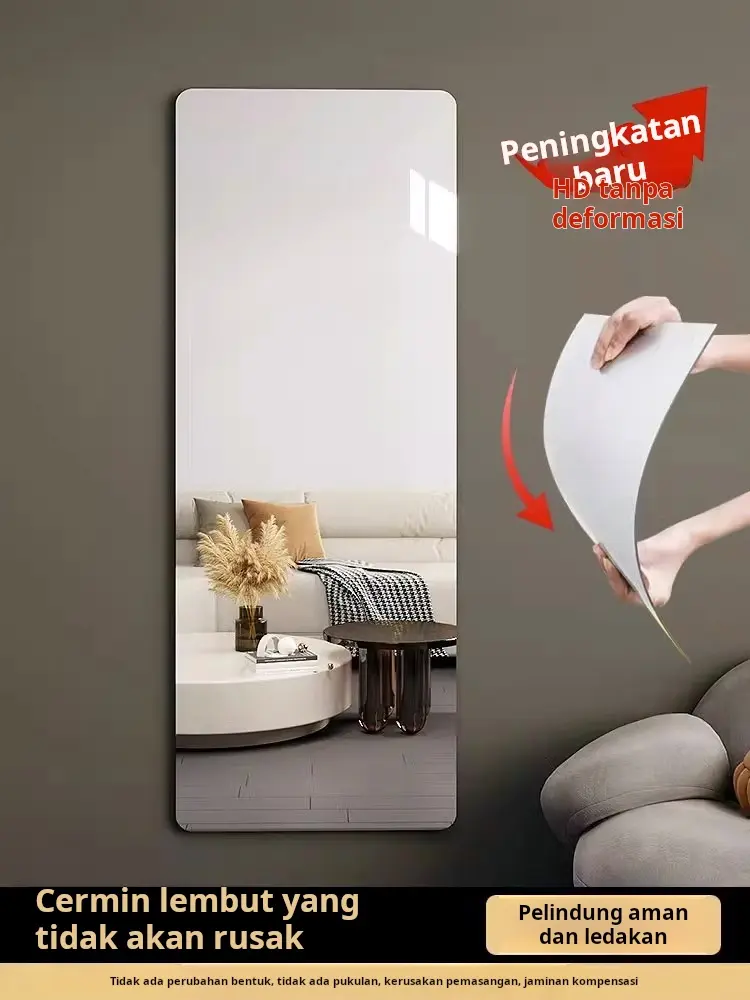 Stiker cermin kamar mandi akrilik dinding cermin kamar mandi bulat stiker cermin kamar mandi dinding perekat diri toilet cermin rias cermin kamar mandi