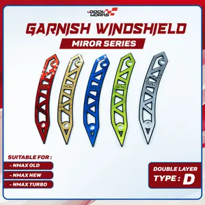 Docilworks - Garnish Bracket Mirror BLACK BASE SERIES untuk windshield visor Nmax New Nmax Old Nmax Turbo Neo Neo S Type D