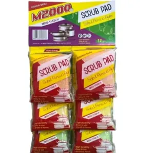 [12 Pcs] Spon Busa Cuci Piring Renceng - Sponge Scrub Pillow Spons