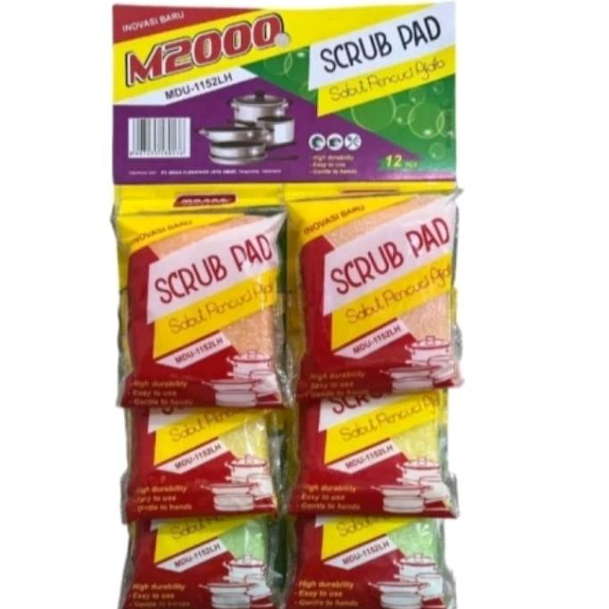 [12 Pcs] Spon Busa Cuci Piring Renceng - Sponge Scrub Pillow Spons ...