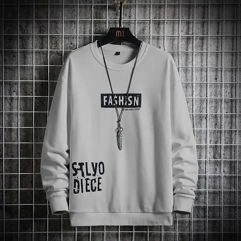 Baju lengan panjang  L,XL,XXL kaos disto t-shirt bandung terlaris fashion pria FANDY Fit Motif Sablon Distro Hoodie Oblong 1