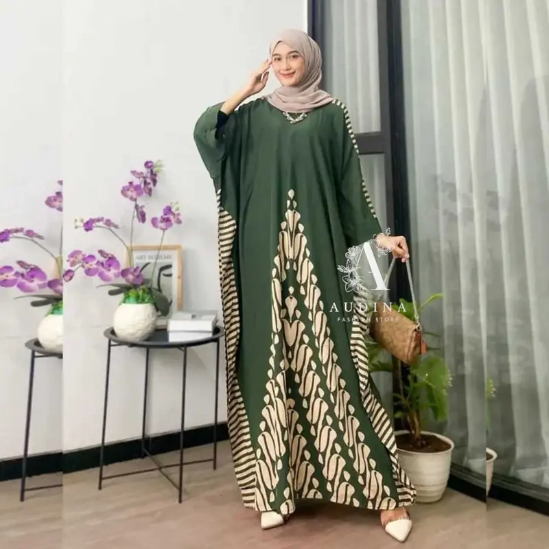 Kaftan Motif Jogja LD 170 Rayon Super Jumbo Kaftan kelelawar Nyaman Dipakai Bisa COD 1