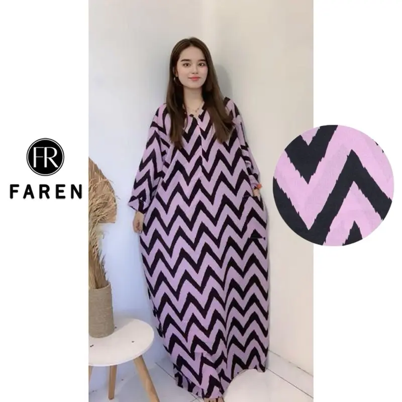 Daster Faren - Gamis Saku Jumbo lengan 3/4 polos dan motif gamis  rayon premium 6