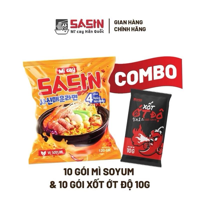 AFF KOL Mì cay Sasin vị soyum Combo 10 gói mì soyum + 10 gói xốt ớt độ BSET0113