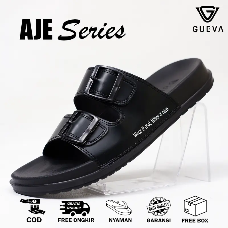 GUEVA Sandal Pria Kasual Gaya Modern Kekinian Terbaru Ringan Lentur Gueva - AJE 01 Jepit Sendal Selop 0