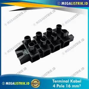 Terminal Kabel Oakas 4P 16 mm Hitam / Terminal Meteran 4 Pole 16mm
