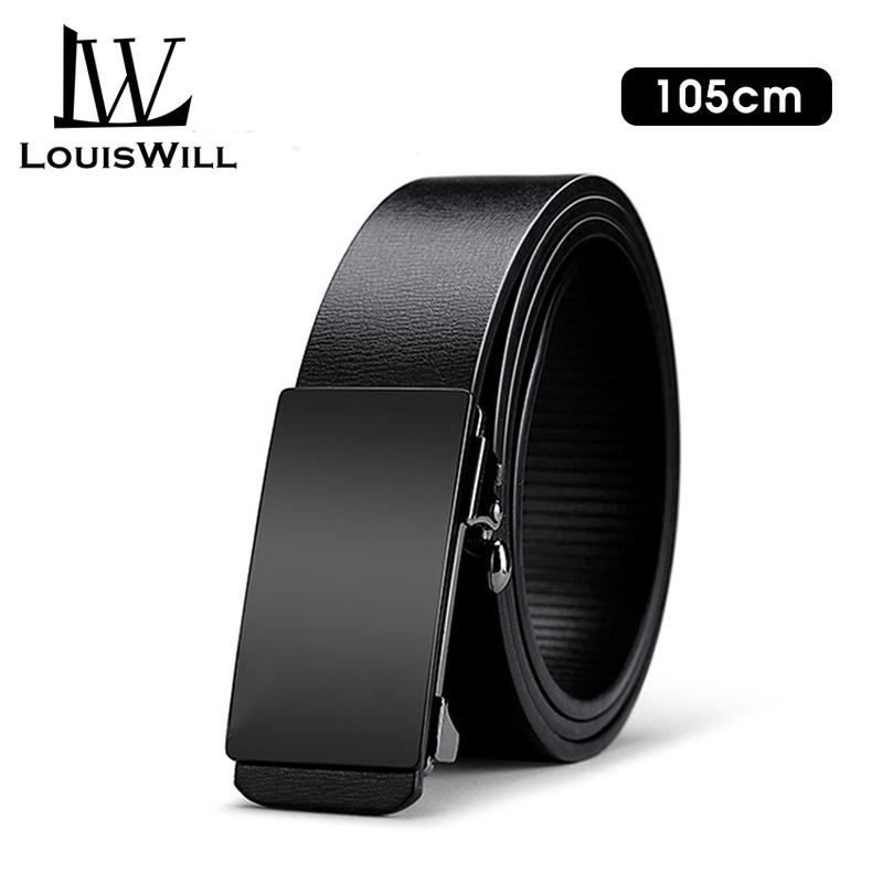 Thắt Lưng Nam, LouisWill, Được Làm Bằng Da Bò Thật, Thắt Lưng Khóa Tự Động, Da Chính Hãng, Không Xuyên Thấu, Thích Hợp Cho Trang Phục Thường Ngày Và Công Sở, Thắt Lưng Jean, Dành Cho Nam Giới